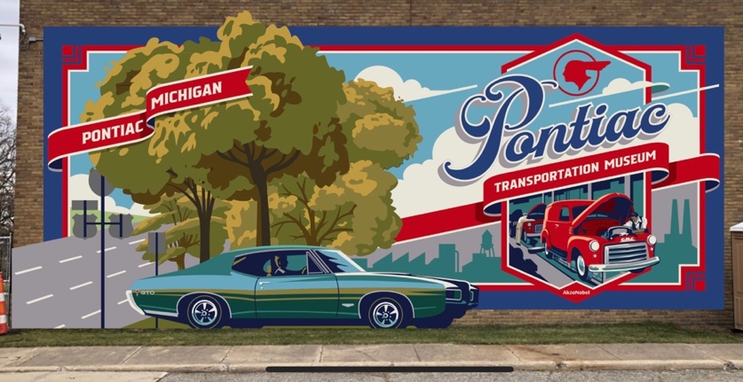Pontiac Michigan Transportation Museum Mural
